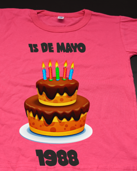 REMERAS ALGODON CUMPLEAÑOS NIÑOS