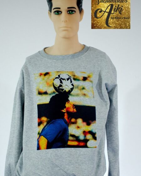 BUZO SUBLIMADO GRIS MELANGE DOBLE FRISA